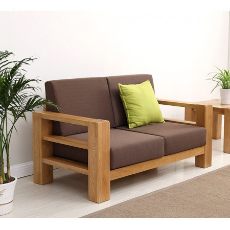 ChunKy Oak : Ghế Sofa Đôi Gỗ Sồi Kèm Nệm